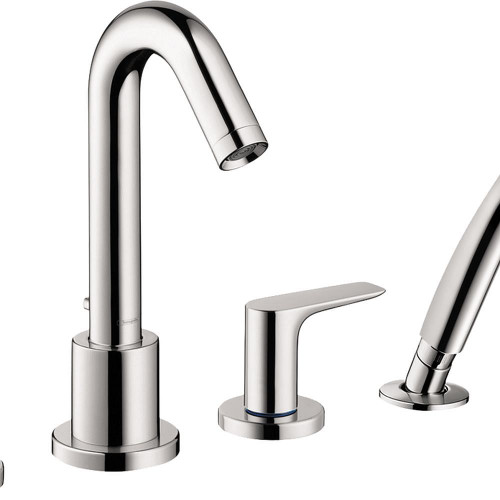 Logis 4-Hole Roman Tub Set Trim with 1.8 GPM Handshower, In Chrome