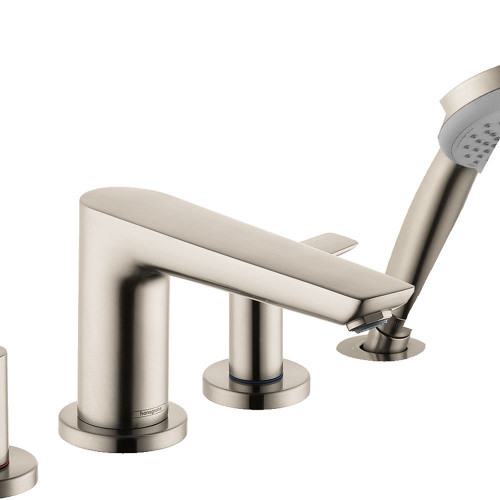 71744821 Talis E 4-Hole Roman Tub Set Trim with 1.8 GPM Handshower, In Brushed Nickel 71744821 Talis E 4-Hole Roman Tub Set Trim with 1.8 GPM Handshower, In Brushed Nickel