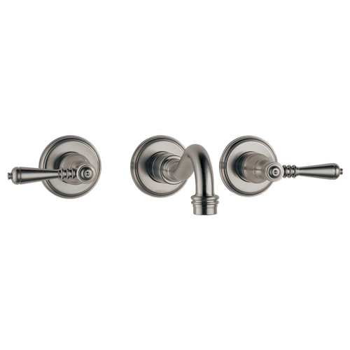 Two Handle Wall-Mount Faucet in Brushed Nickel Finish, 1.2gpm Flow Rate