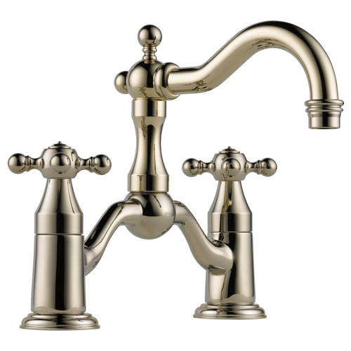 Two Handle Widespread Bridge Lavatory Faucet in Polished Nickel Finish, 1.2gpm Flow Rate