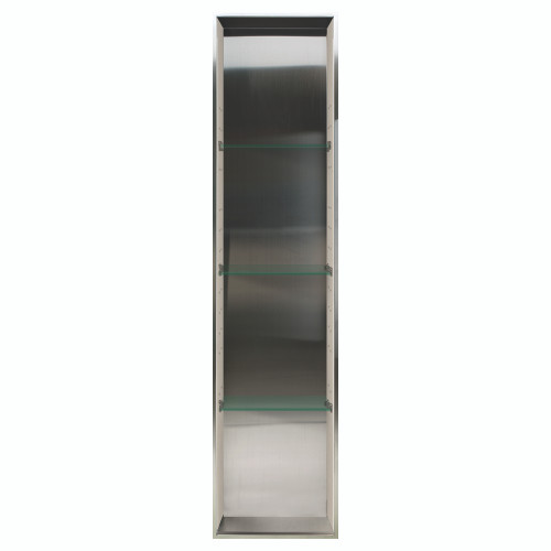 58.5-in Storage Pod, In Stainless Steel/Bleached Oak