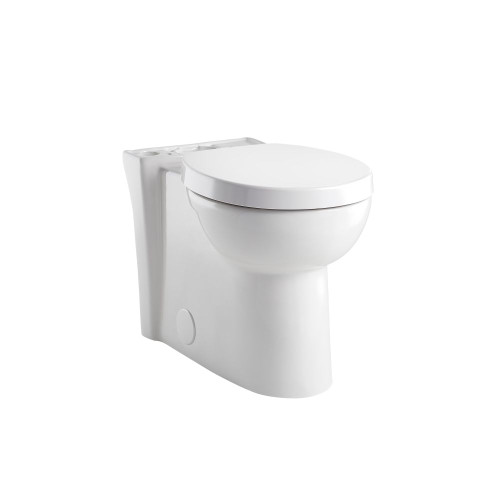 Round Front Right-Height Toilet Bowl with Seat in White Round Front Right-Height Toilet Bowl with Seat in White