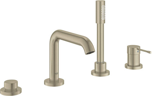 Four-Hole Bathtub Faucet with Handshower in Brushed Nickel Infinity Finish