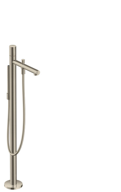 Freestanding Tub Filler Trim with Zero Handle and Handshower in Brushed Nickel