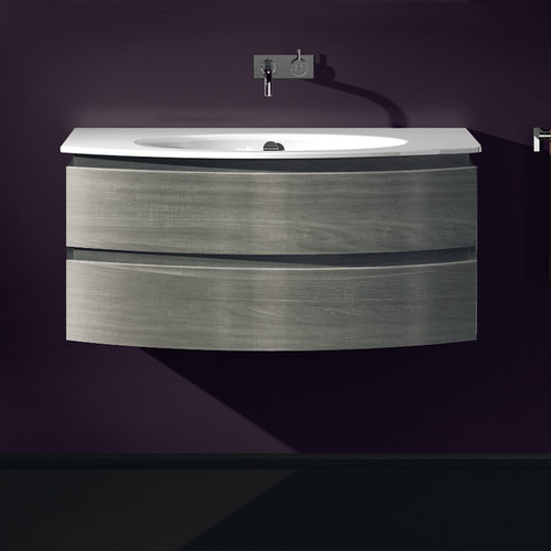 100 Series Base Cabinet Grey Oak Cross Curve