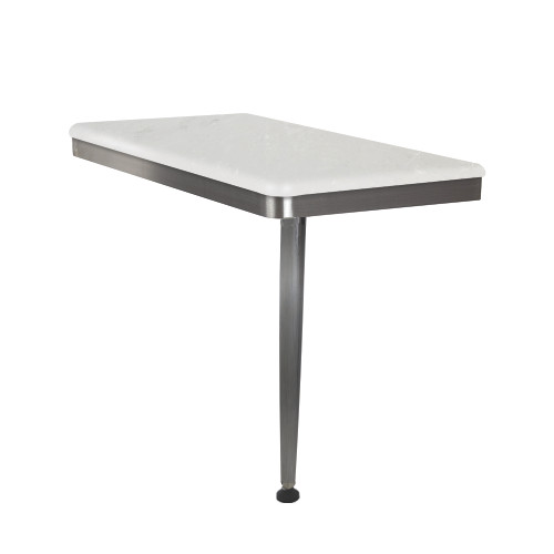 24in x 12in Right-Hand Shower Seat with Brushed Stainless Frame and Leg