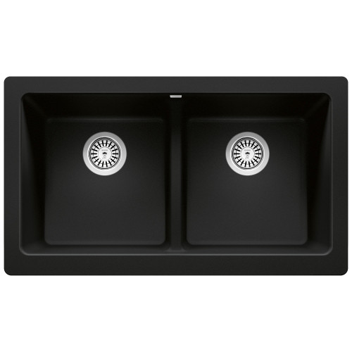526554 Vintera 33" Equal Double Apron-Front Kitchen Sink in Coal Black