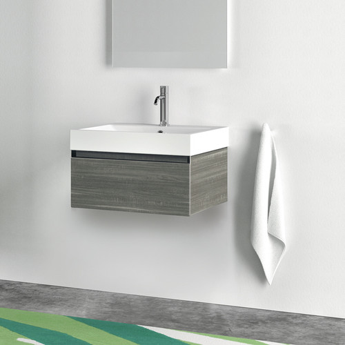 60 Series Base Cabinet Grey Oak Cross Curve