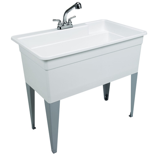 Mustee 28CF-10 25-in L x 40.2-in W x 34-in H Bigtub utilitub laundry tub combo kit Mustee 28CF-10 25-in L x 40.2-in W x 34-in H Bigtub utilitub laundry tub combo kit
