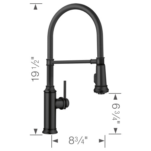 443022 Empressa Semi-Pro Kitchen Faucet 1.5 GPM in Matte Black