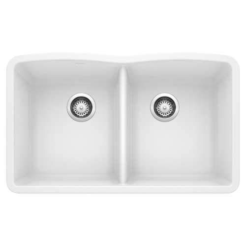 KA-440185 Diamond Equal Double Bowl Sink Kit in White