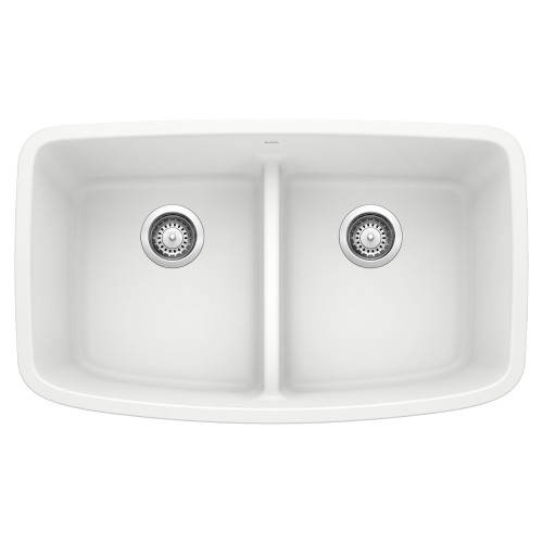 KA-442199 Valea Equal Double Low Divide Sink Kit in White
