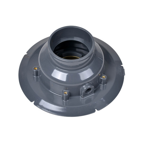 Oatey 3" or 4" PVC Adj. Commercial Drain w/ 6" Cast CHR Grate & Round Top Oatey 3" or 4" PVC Adj. Commercial Drain w/ 6" Cast CHR Grate & Round Top