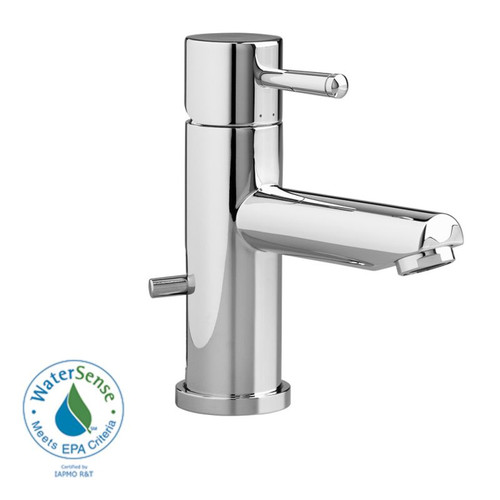 Monoblock Lavatory Faucet with Metal Pop-Up Drain in Chrome