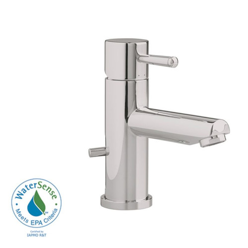 Monoblock Lavatory Faucet with Metal Pop-Up Drain in Satin
