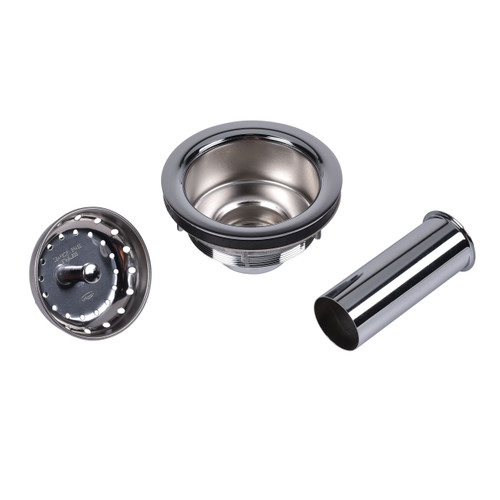 Lucky 7 Sink Basket Strainer, Chrome Plated Brass Body w/ Stainless Steel Basket, Metal Post, Heavy Locknut, Rubber Stopper, Extra Thick Washer, Machine Cut Threads.