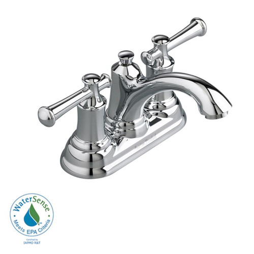 Centerset Lavatory Faucet with Metal Lever Handles with Metal Speed Connect Pop-Up Drain in Chrome