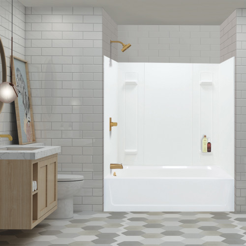 K-3060L-557WHT 60-in x 30-in Tub/Shower Kit with Left Drain, White