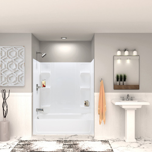 K-3060L-56WHT 60-in x 30-in Tub/Shower Kit with Left Drain, White