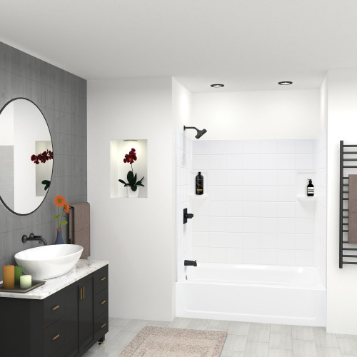 K-3060L-670WHT 60-in x 30-in Tub/Shower Kit with Left Drain, White