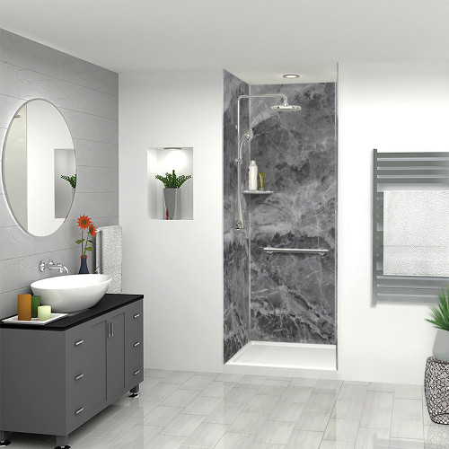 Transolid TWK363696-KI63G Titan 39-in x 39-in x 96-in Shower Wall Kit, Maelstrom Grey (Glossy) Transolid TWK363696-KI63G Titan 39-in x 39-in x 96-in Shower Wall Kit, Maelstrom Grey (Glossy)