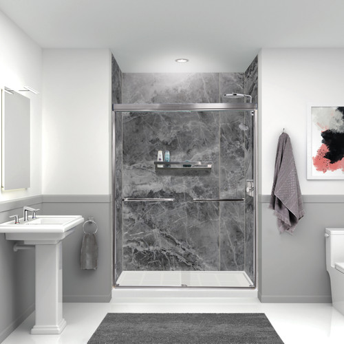Transolid TWKE603696-KI63G Titan 60-in x 36-in x 96-in Eco Shower Wall Kit, Maelstrom Grey (Glossy) Transolid TWKE603696-KI63G Titan 60-in x 36-in x 96-in Eco Shower Wall Kit, Maelstrom Grey (Glossy)