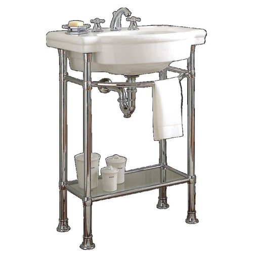 Console Table Metal Legs with Lower Glass Shelf in Chrome Console Table Metal Legs with Lower Glass Shelf in Chrome