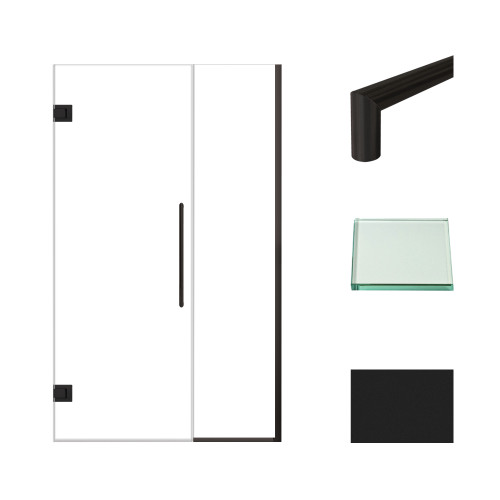 Transolid EHTB46287610C-T-MB Elizabeth 46-in W x 76-in H Hinged Shower Door in Matte Black with Clear Glass Transolid EHTB46287610C-T-MB Elizabeth 46-in W x 76-in H Hinged Shower Door in Matte Black with Clear Glass