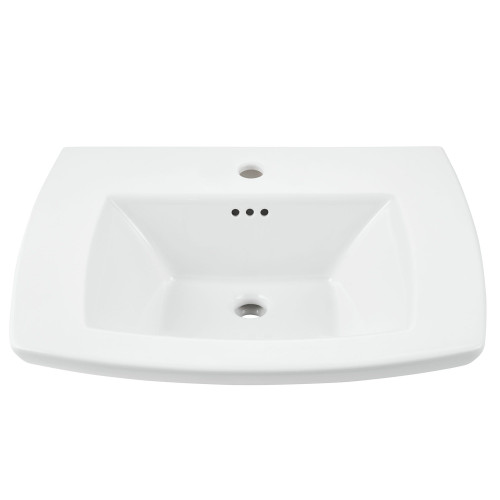0445001.020 Edgemere Center Hole Only Pedestal Sink Top, White