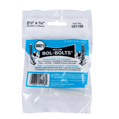 051159 Nylon Bolt Bulk Pack (2 bolts and 2 nuts per bag) 