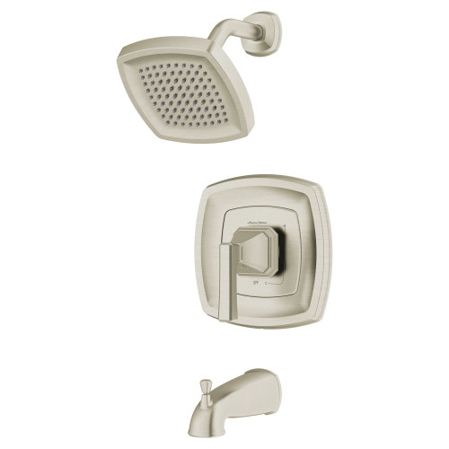TU612502.295 Crawford 2.5 gpm/9.5 L/min Tub and Shower Trim Kit with Showerhead, Double Ceramic Pressure Balance Cartridge with Lever Handle, Brushed Nickel 