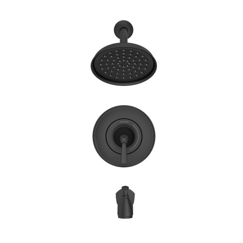 TU617508.243 Glenmere 1.8 gpm/6.8 L/min Tub and Shower Trim Kit with Water Saving Showerhead, Double Ceramic Pressure Balance Cartridge with Lever Handle, Matte Black 