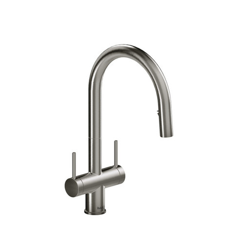 Riobel AZ801SS Azure Two Handle Pulldown Kitchen Faucet, Stainless Steel Finish Riobel AZ801SS Azure Two Handle Pulldown Kitchen Faucet, Stainless Steel Finish