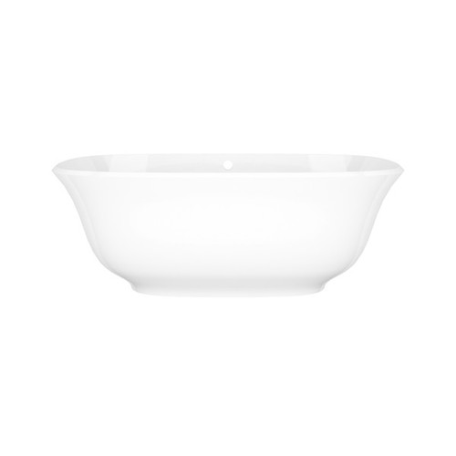 AMTNSWOF Amiata 64-3/4-in X 31-1/2-in Freestanding Soaking Bathtub with Overflow Hole, Standard White