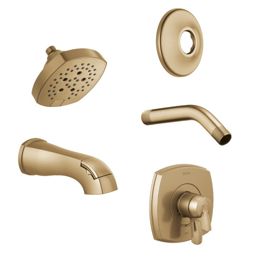 Delta KST-T17076-52663-CZ Stryke Square Fixed Tub/Shower Faucet Kit, Champagne Bronze Delta KST-T17076-52663-CZ Stryke Square Fixed Tub/Shower Faucet Kit, Champagne Bronze