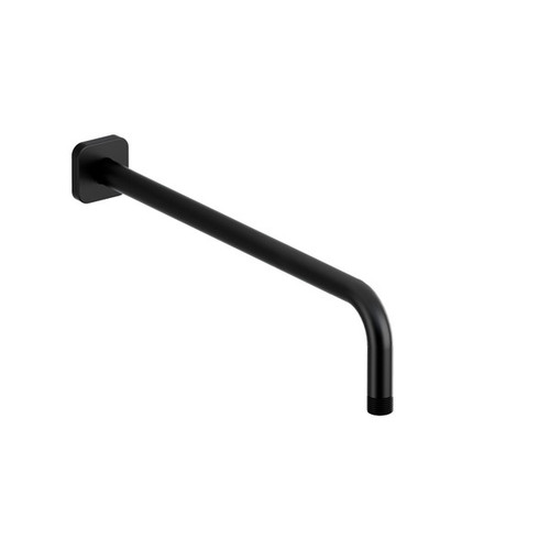 574BK 16-in Wall Mount Shower Arm with Square Escutcheon, Black