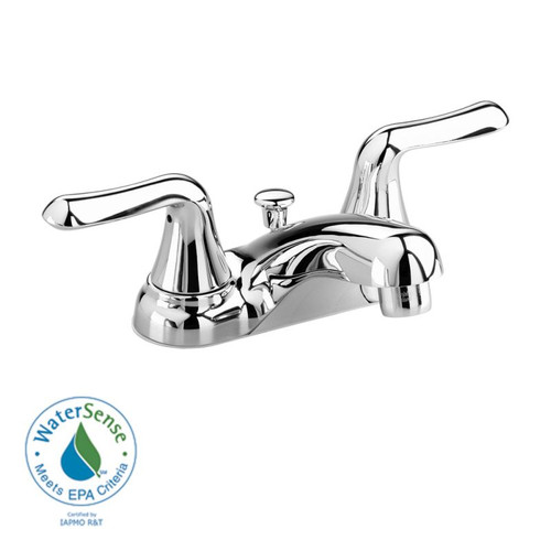 Soft Centerset Lavatory Faucet with Metal Lever Handles, Pop-Up Hole, and Rod with Plug Button in Chrome
