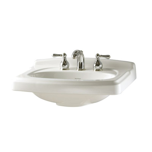 American Standard 0555.108.020 Pedestal Lavatory Top with Three Faucet Holes (8 Centers) without Pedestal Leg in White