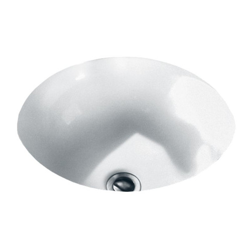 Undermount Round Sink in White