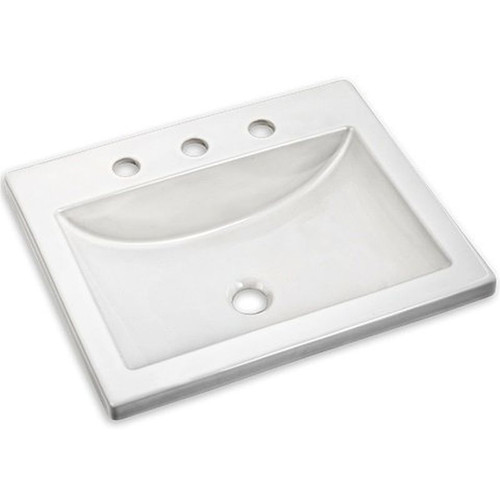 Drop Lavatory Sink with Three Faucet Holes (8 Centers) in White Drop Lavatory Sink with Three Faucet Holes (8 Centers) in White