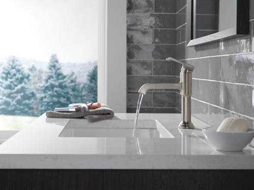 589-SS-PR-LPU-DST Tetra Single Handle Bathroom Faucet, Lumicoat Stainless