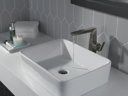 743-KS-PR-DST Trillian Single Handle Vessel Bathroom Faucet, Lumicoat Black Stainless