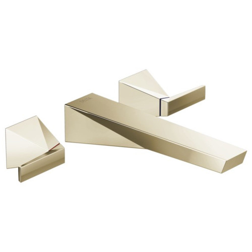 T3543LF-PN-PR-WL Trillian Two Handle Wall Mount Bathroom Faucet Trim, Lumicoat Polished Nickel
