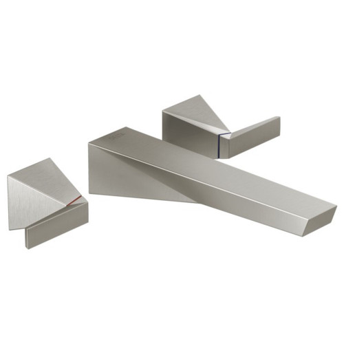 T3543LF-SS-PR-WL Trillian Two Handle Wall Mount Bathroom Faucet Trim, Lumicoat Stainless