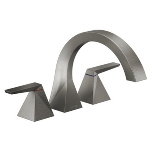 Delta T2746-KS-PR Trillian Delta Trillian Two-Handle Roman Tub Trim, Lumicoat Black Stainless