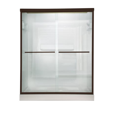 65.5" Tall Frameless, Bypass, Clear Glass Shower Door for 44" to 48" Width Openings in Oil Rubbed Bronze