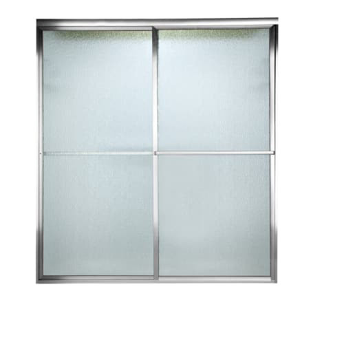 68" Tall Framed, Bypass, Rain Glass Shower Door for 44" to 46" Width Openings in Silver