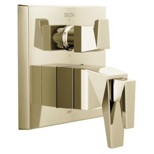 T27T943-PN-PR Trillian Two-Handle Monitor 17T Series Valve Trim with 6-Setting Diverter, Lumicoat Polished Nickel