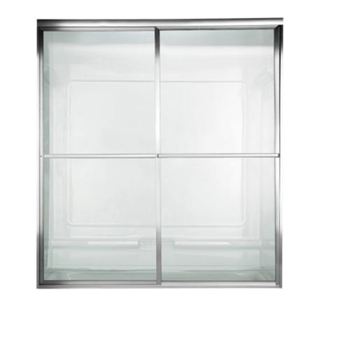 68" Tall Framed, Bypass, Clear Glass Shower Door for 40" to 42" Width Openings in Silver