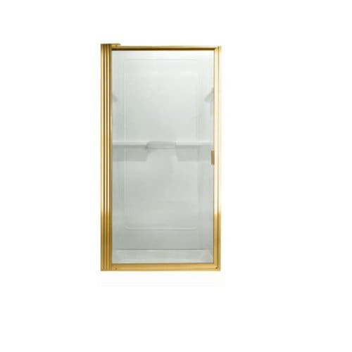 63.5" Tall Framed, Pivot, Clear Glass Shower Door for 31.13" to 32.88" Width Openings in Gold